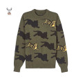 Autumn Winter Custom Logo Jacquard Knitwear Knitted Mens Wool Sweater